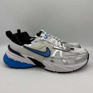 NIKE V2K RUNNING SUMMIT SHOE MENS SIZE 9 WHITE/SILVER/BLUE HJ4497-174